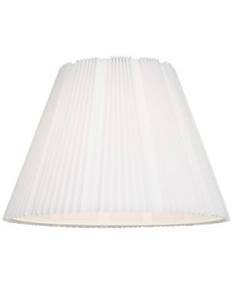 Collection Hardback Knife Pleated Empire Lamp Shade White Large 9" Top x 17" Bottom x 12.25" Slant Spider with Harp and Finial Fitting