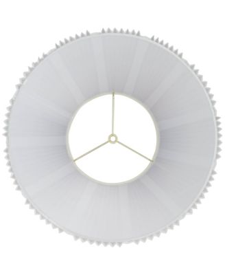 Collection Hardback Knife Pleated Empire Lamp Shade White Large 9" Top x 17" Bottom x 12.25" Slant Spider with Harp and Finial Fitting