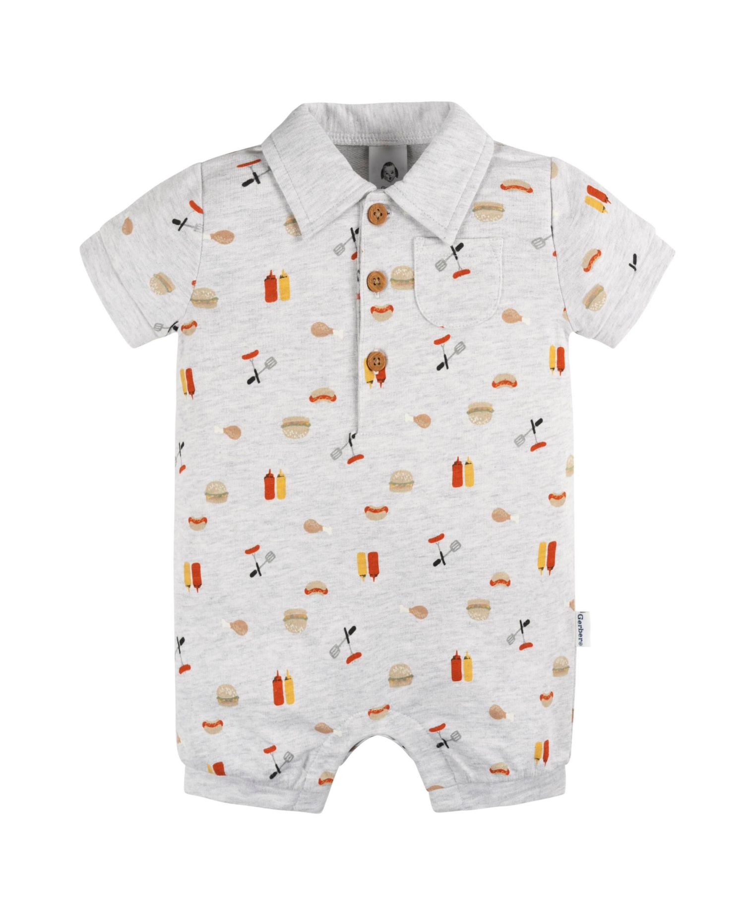Baby Girls Collared Romper