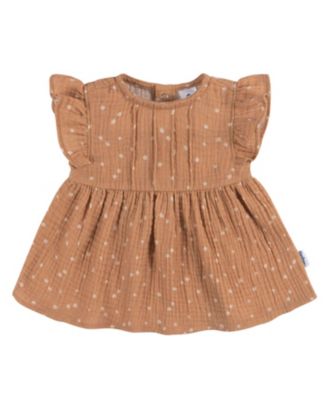 Baby Girls Gauze Dress and Diaper Cover Set, 2 Piece