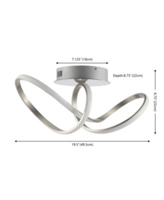 Chantelle 19.5" 1-Light Modern Minimalist Aluminum Loop Integrated LED Semi Flush Mount
