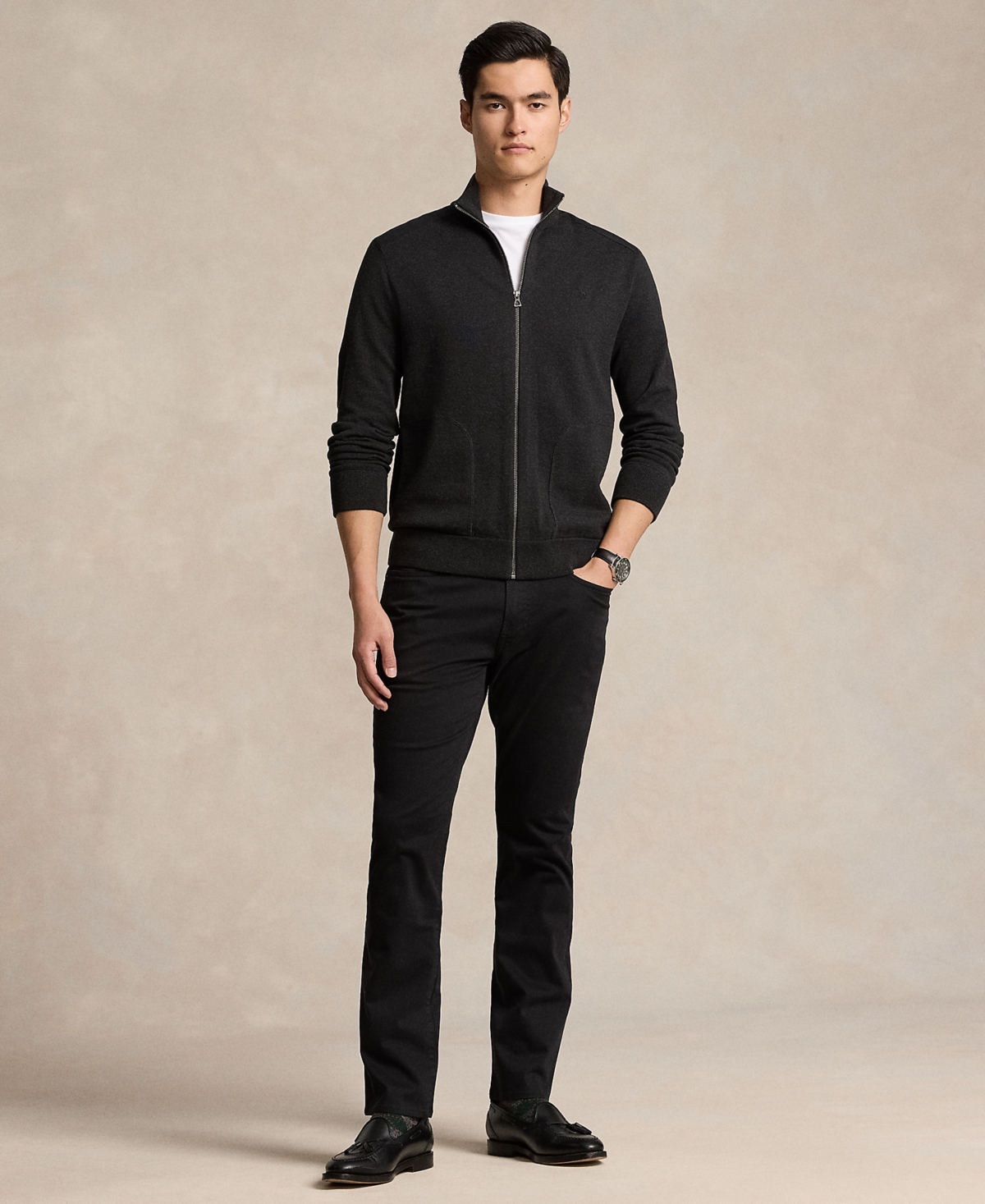 Polo Ralph Lauren Men's Hybrid Full-Zip Mockneck Sweater