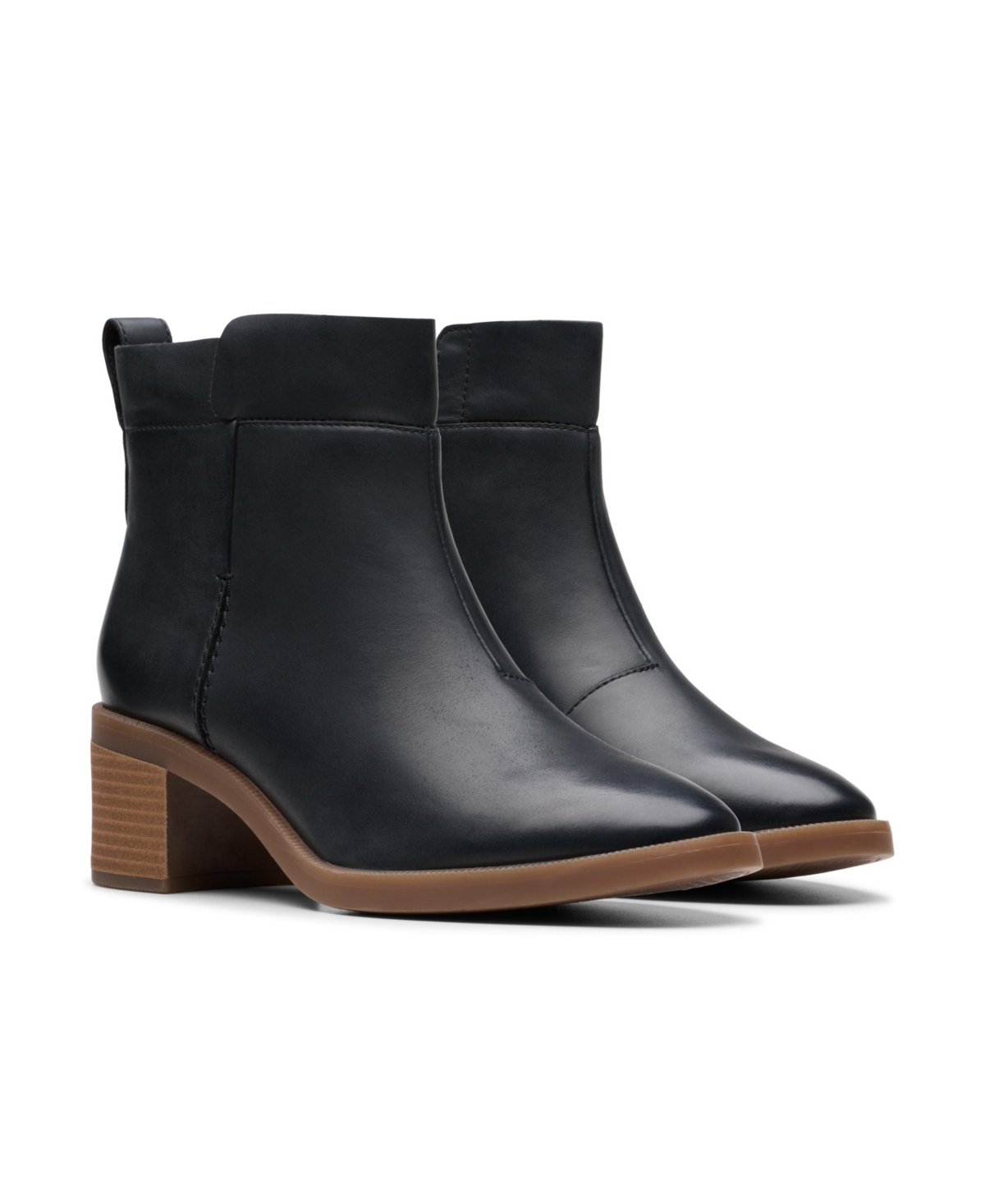Clarks Lileigh Charm Leather Boot In Black Leather