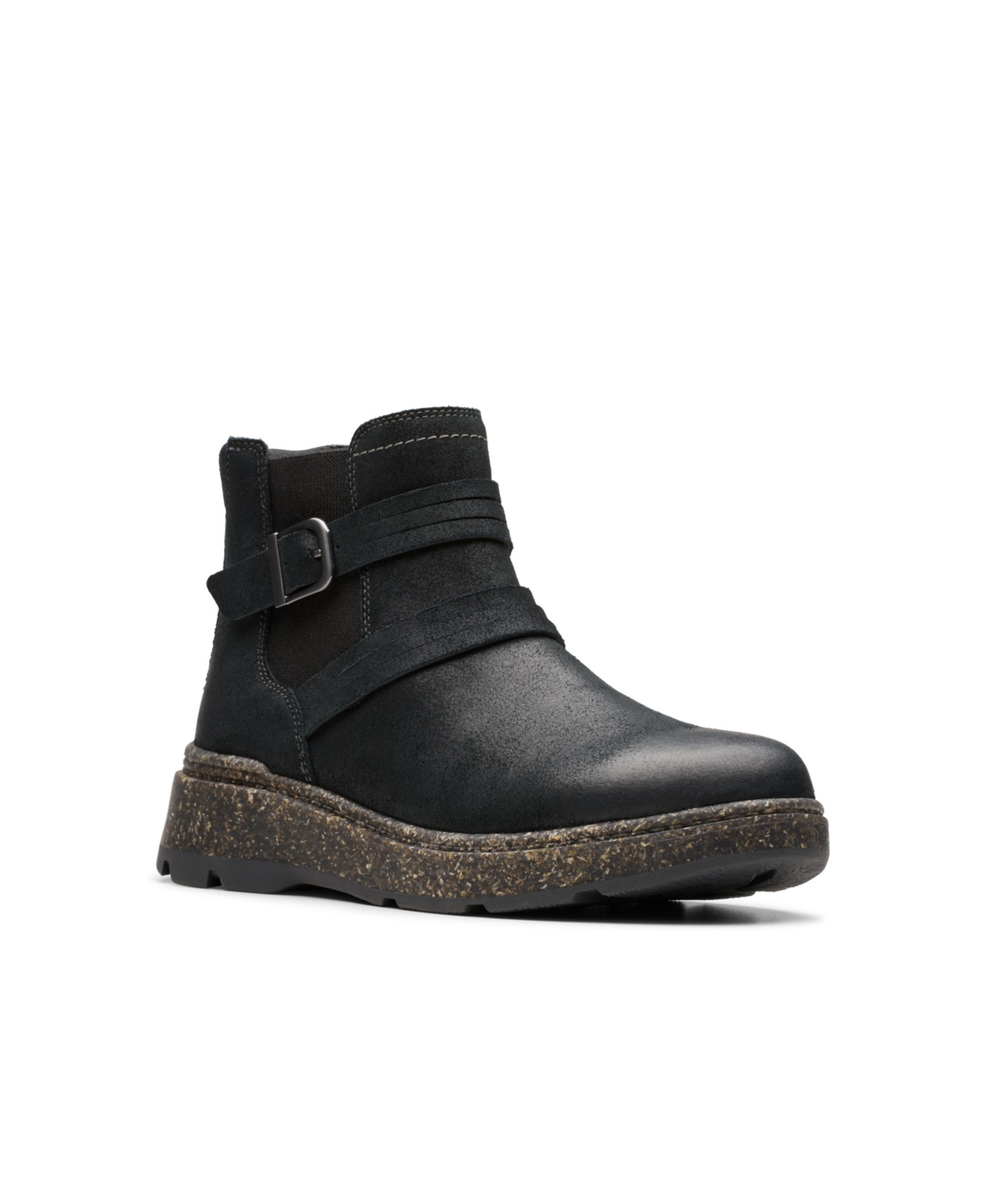 Clarks Women's Collection Noralyn Strap Boots In Black Suede