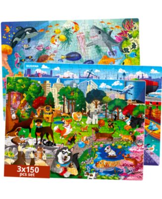 QUOKKA 3x150 Piece Floor Jigsaw Puzzles for Kids Ages 8-10 - Macy's