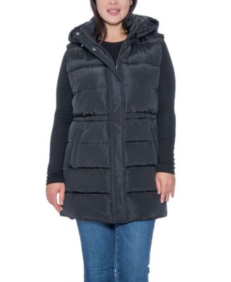 Plus Size Puffer Vest With Drawstring Waist