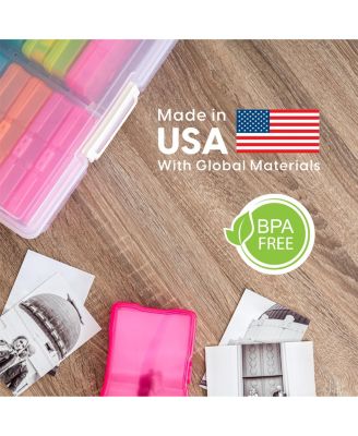 IRIS 2 Pack Extra Large 4" x 6" Photo and Embellishment Craft Keeper with 16 cases, Multicolored