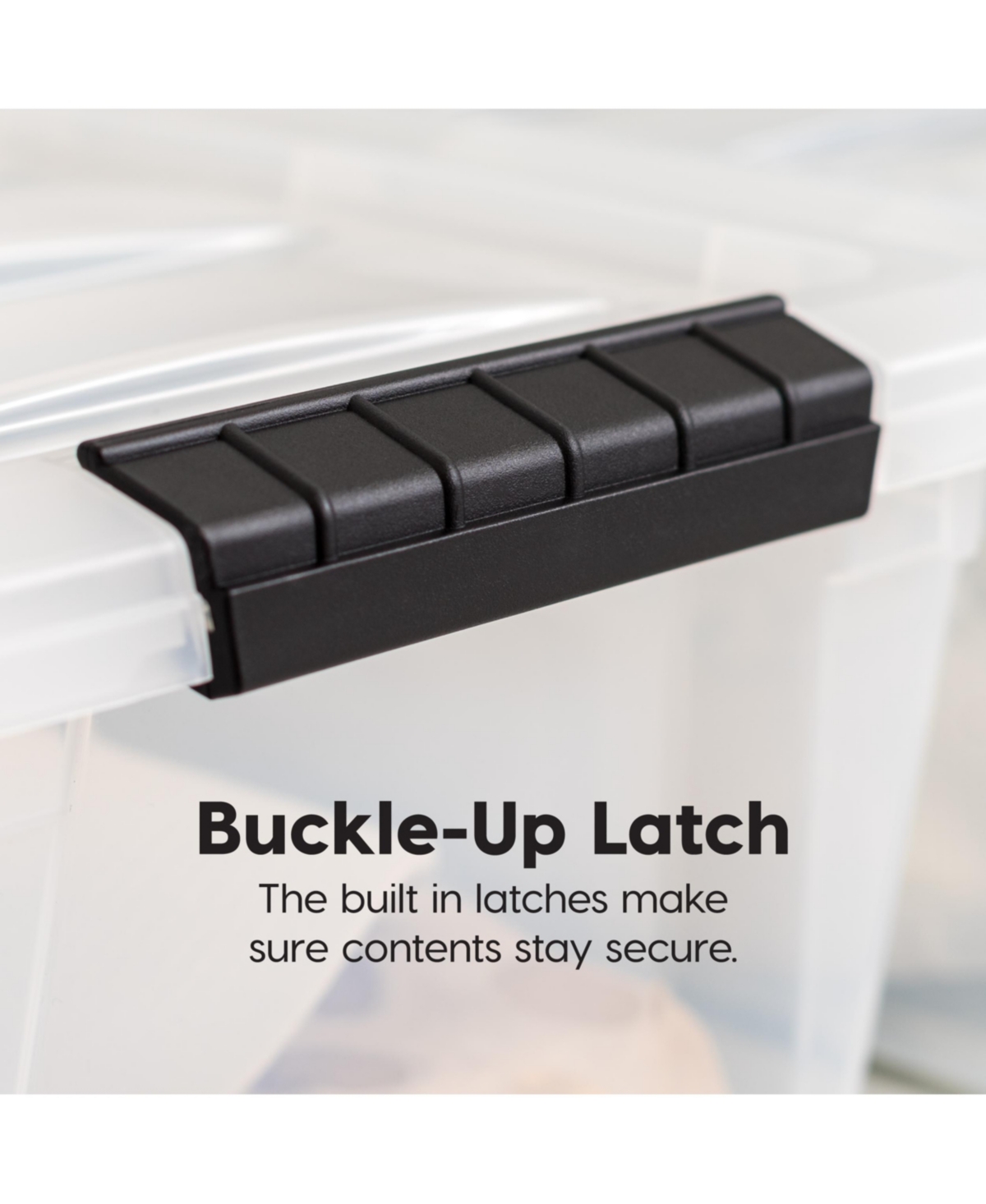 Iris 6 Pack 40qt Clear View Plastic Storage Bin with Lid and Secure Latching Buckles