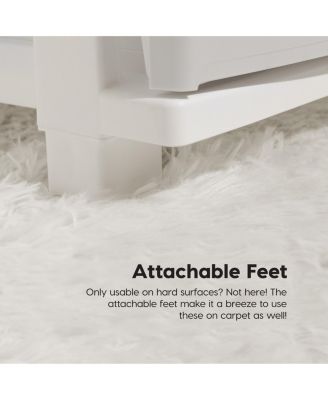 USA 4 Slim Drawer Storage, Organizer Unit for Bedroom, Closet, Kitchen, Bathroom, Laundry Room, Dorm, White Frame with Matte White Front Panels, Set of 1