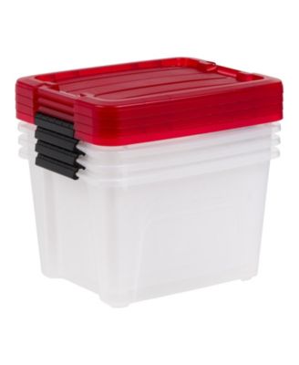 IRIS 20 Qt. 4Pk Plastic Storage Bins with Lids