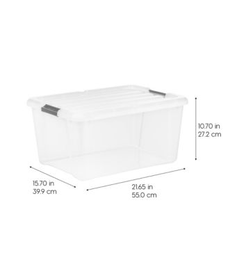 45qt Clear View Plastic Storage Bin with Lid and Latching Buckles