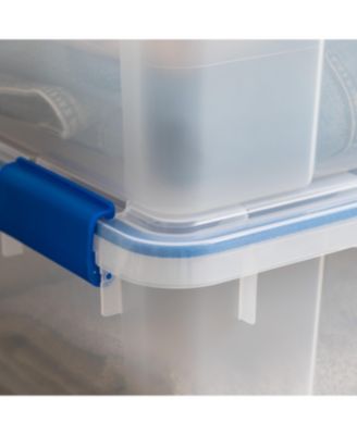 44 Quart and 26.5 Quart WeatherPro Storage Box Combo with Durable Lid and Seal and Secure Latching Buckles