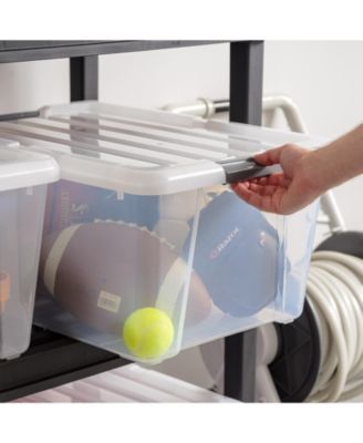 45qt Clear View Plastic Storage Bin with Lid and Latching Buckles