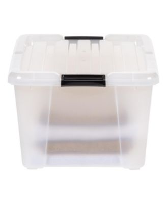 USA 45 Quart Plastic Storage Container Bin with Latching Lid, Clear, 4 Pack