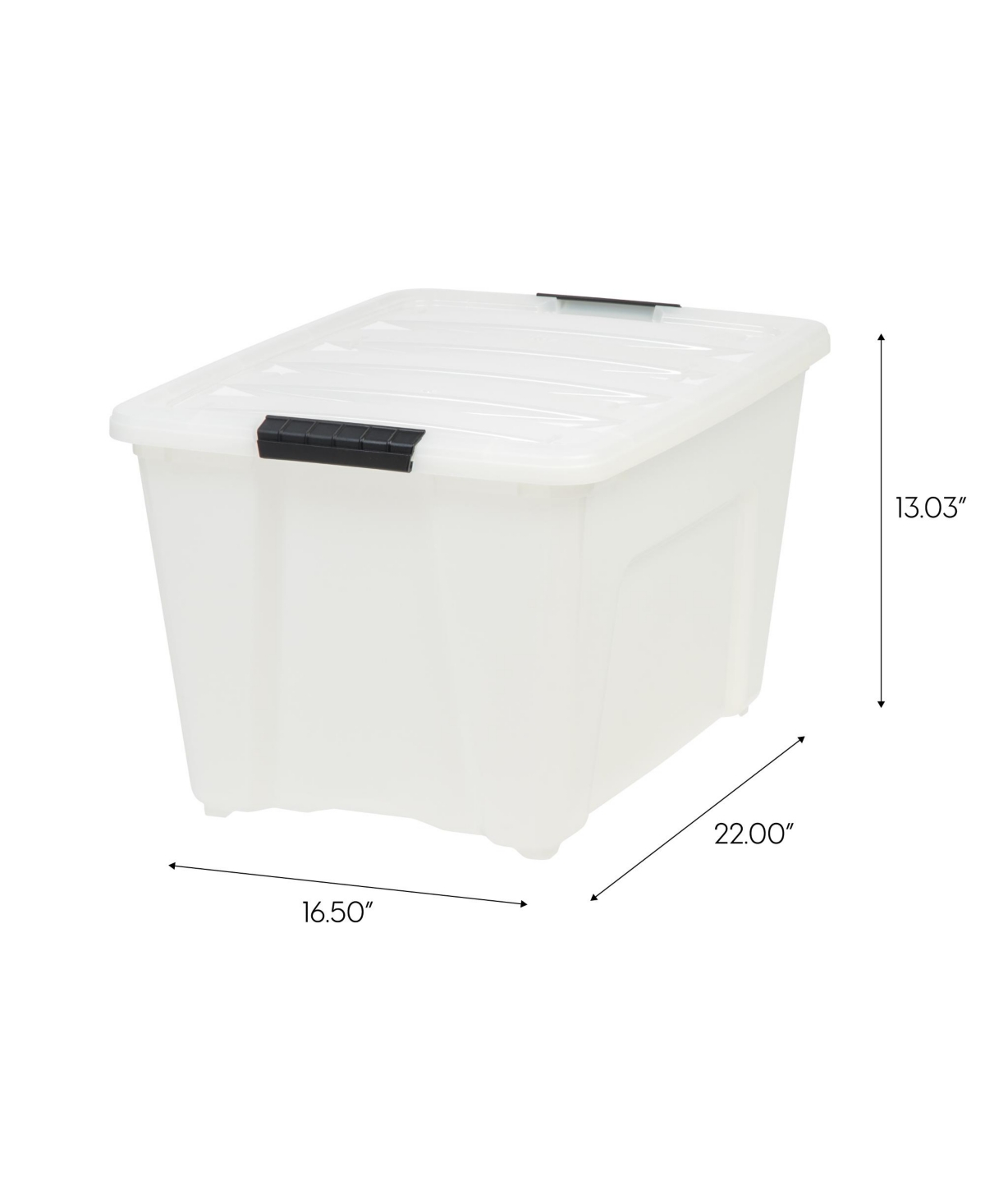 Iris 4 Pack 53qt Plastic Storage Bin with Lid and Secure Latching Buckles, Pearl
