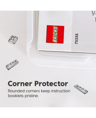 USA Fits 12" x 12" Paper 3-Tier Scrapbook Storage Unit with Organizer Top for Building Blocks Lego Papers, White/Clear