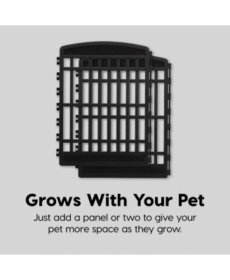 USA 24" Exercise 10-Panel Pet Playpen with Door, Small Medium Dogs, Keep Pets Secure, Easy Assembly & Storing, Fold It Down, Customizable, Black
