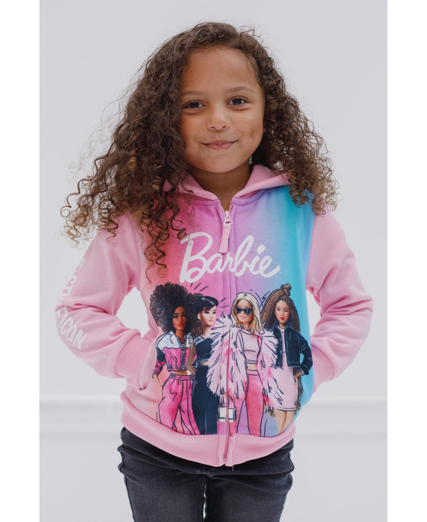 Худи Barbie Zip-Up для девочек, цвет: Розовый синий — фото 2