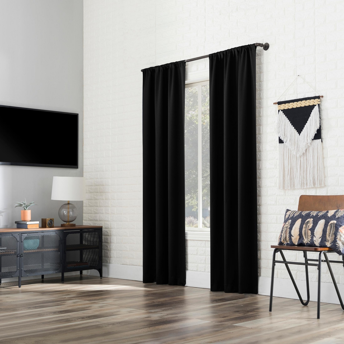 Bergen Theater Grade Extreme 100% Blackout Rod Pocket Curtain Panel