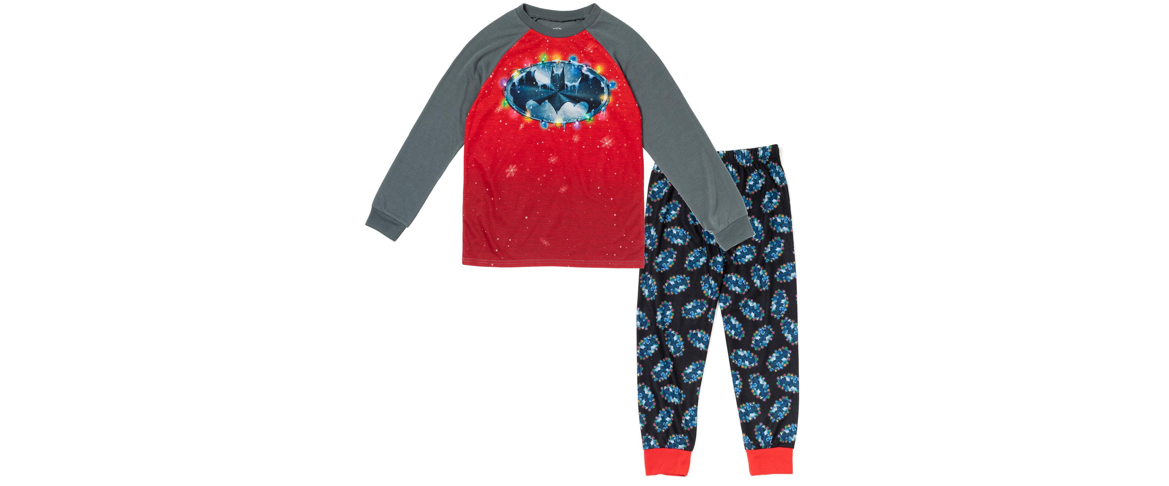 Dc Comics Toddler Boys Justice League Superman Batman Christmas Pullover Pajama Shirt and Pants Sleep Set to