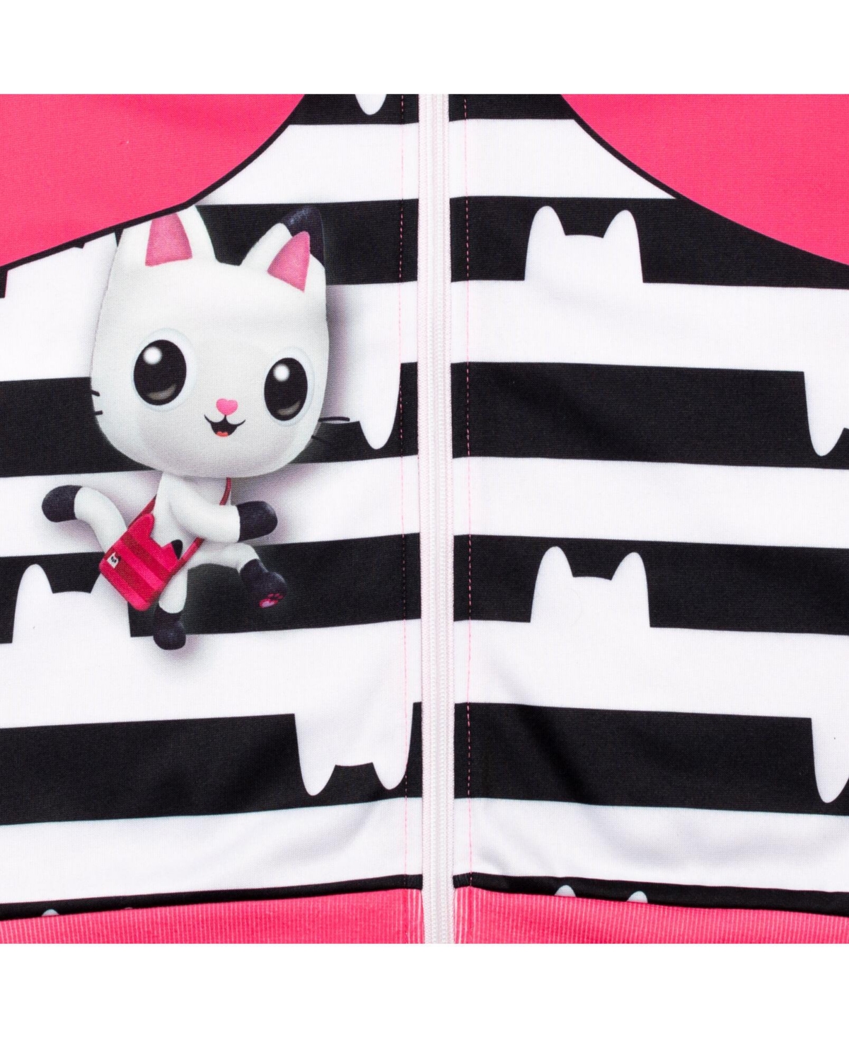 Dreamworks Gabby's Dollhouse Girls Zip Up Hoodie to -/ black / white