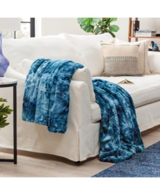 Premium Wolf Faux Fur & Sherpa Minky Reversible Blanket, Throw
