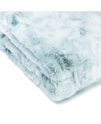 Premium Wolf Faux Fur & Sherpa Minky Reversible Blanket, Throw