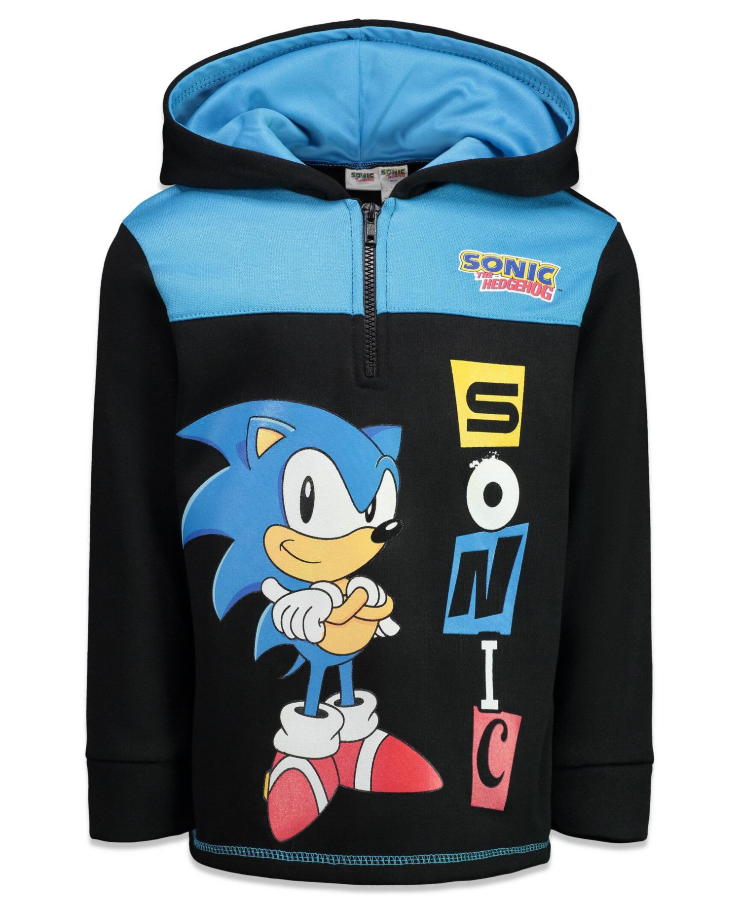 Big Boys Sonic the Hedgehog Fleece Half Zip Hoodie to