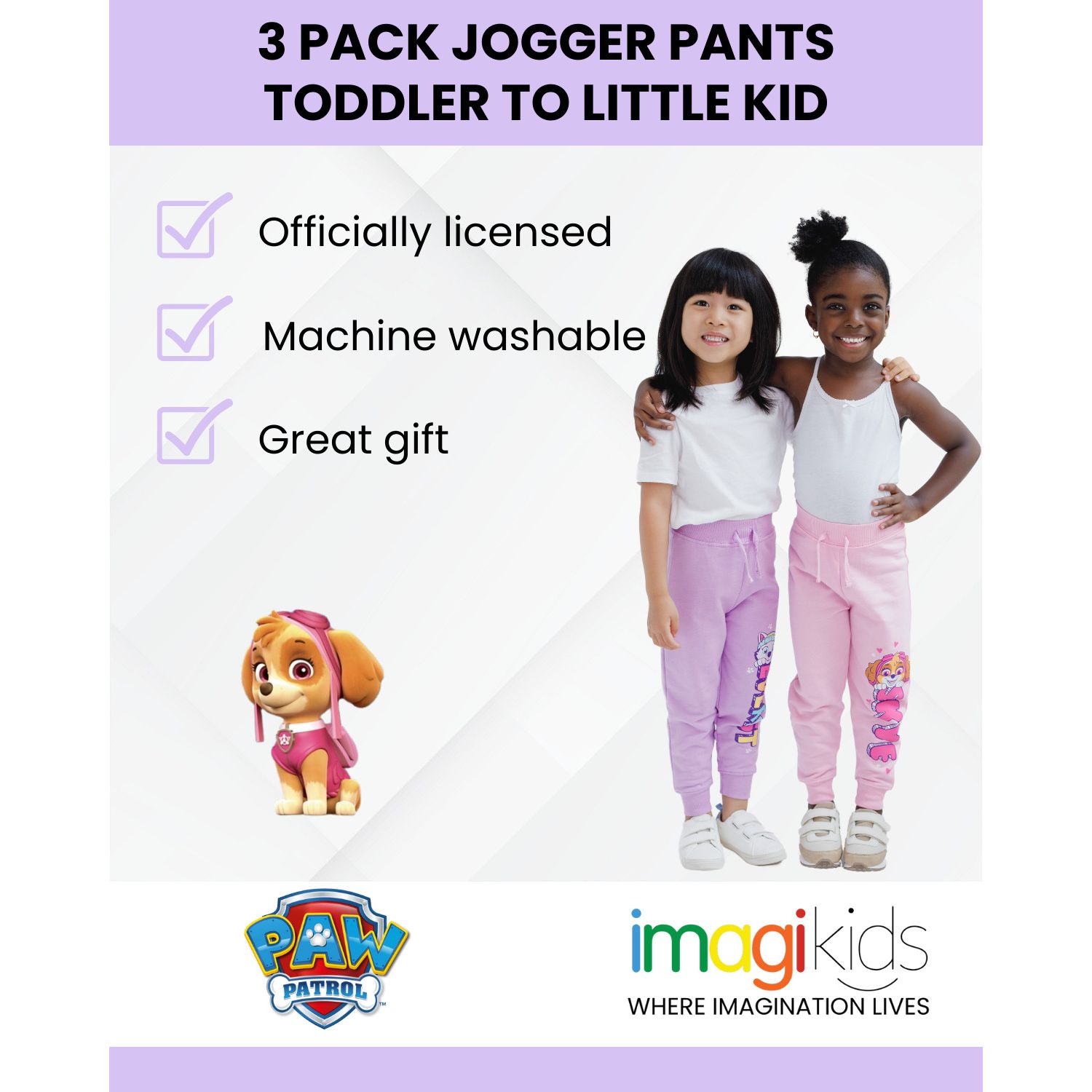 Girls Fleece 3 Pack Pants to (2T - 7-8