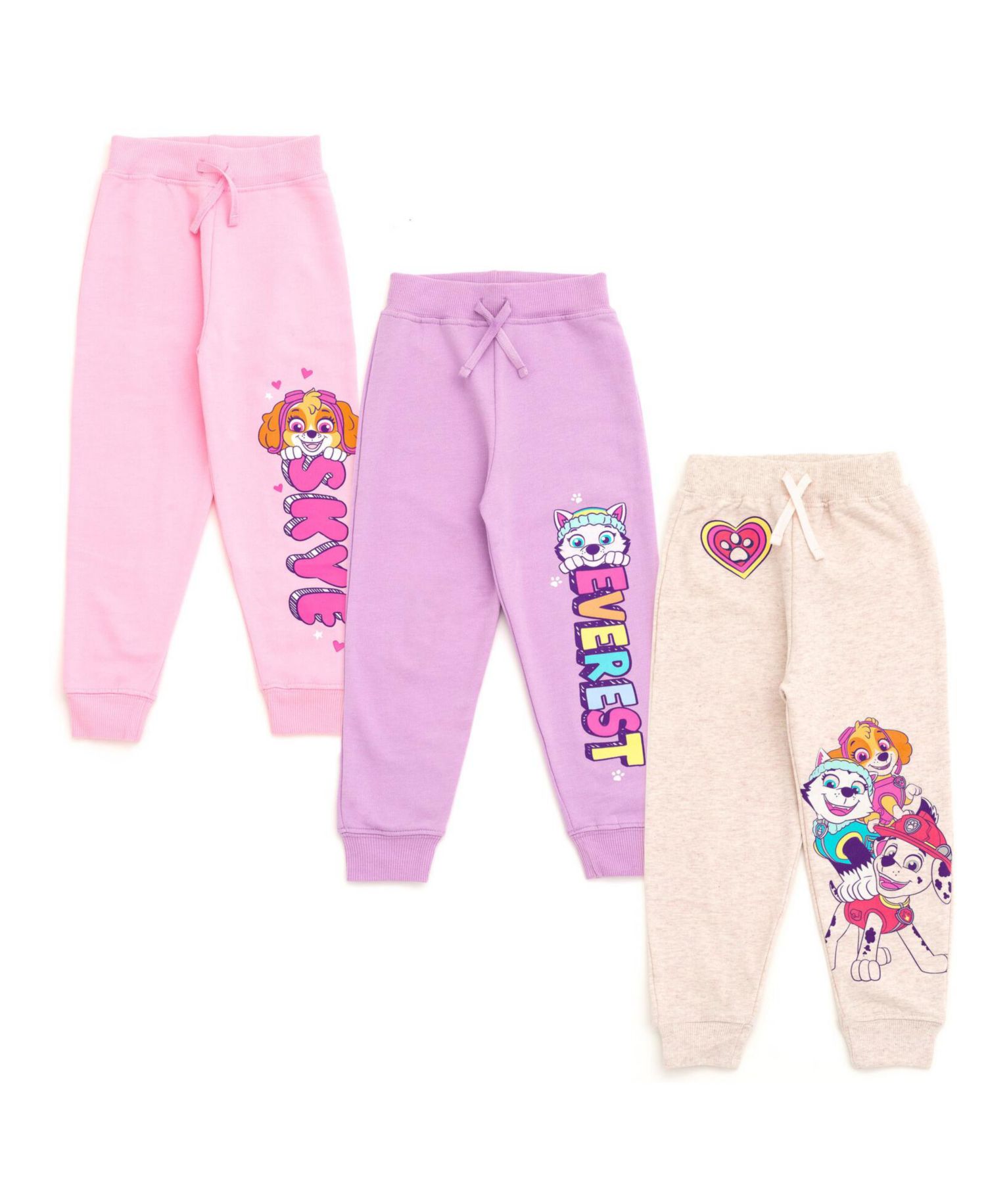 Girls Fleece 3 Pack Pants to (2T - 7-8