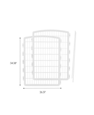 34'' Pet Playpen 2 Panel Add-On with Connecting Rods, Dog Playpen, Puppy Small Medium Dogs, Heavy-Duty Molded Plastic, Rust-Free, White