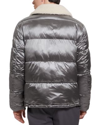 Men's Puffer Jacket with Sherpa Collar