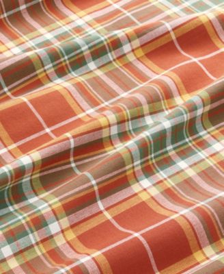 Hawley Plaid Harvest Cotton Round Tablecloth, 70"