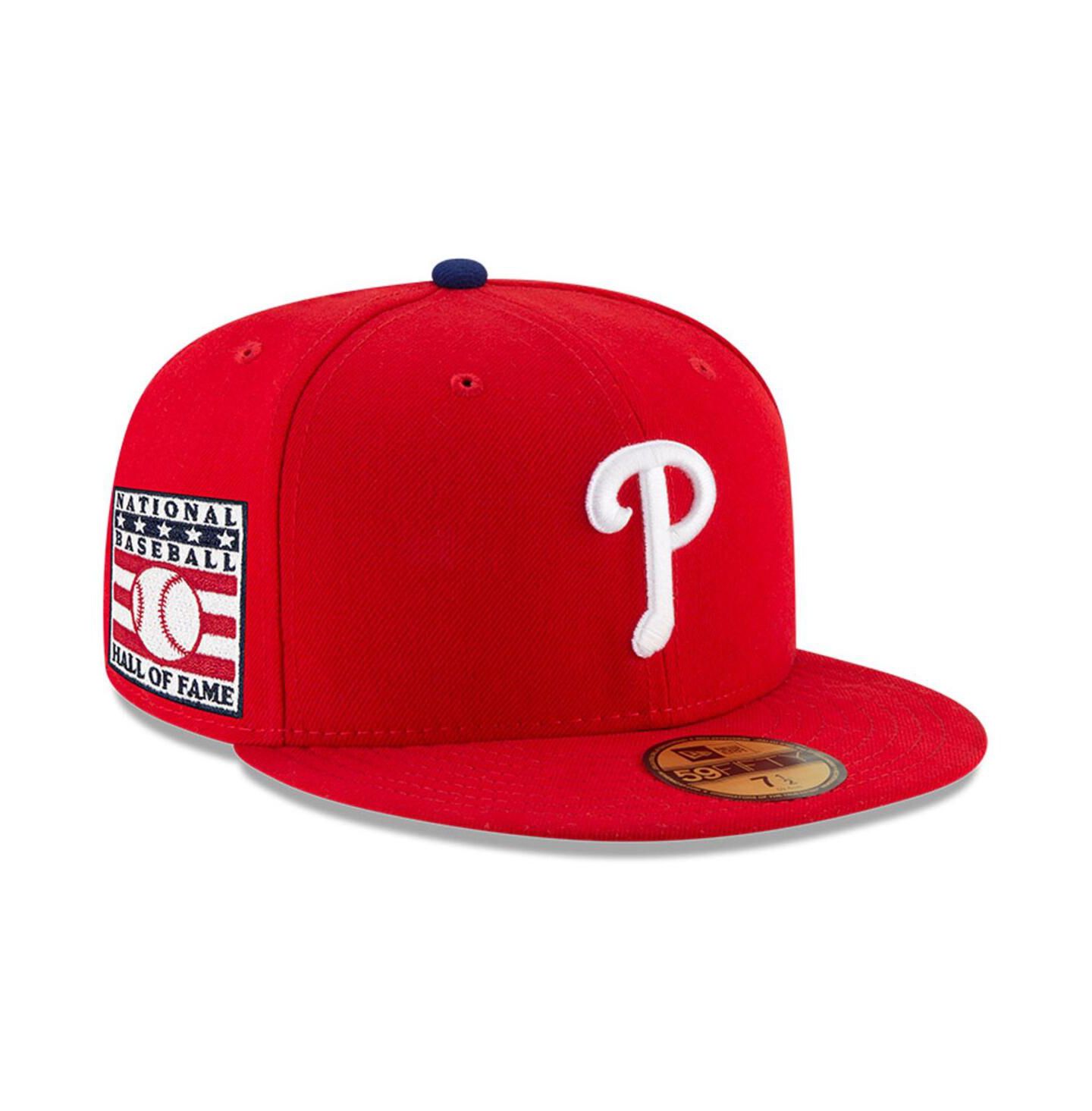 Мужская кепка New Era Red Philadelphia Phillies National Baseball Hall of Fame 59FIFTY Fitted Hat — фото 1