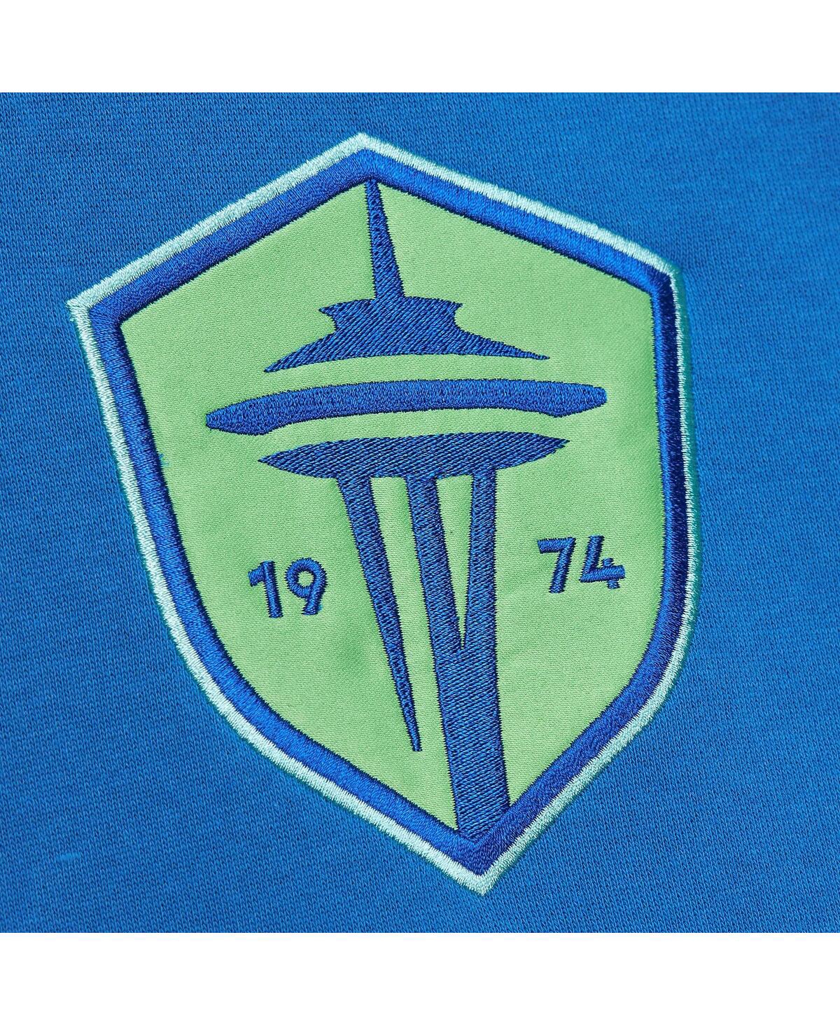 Mitchell & Ness Men's Blue Seattle Sounders Fc Crest Fleece Pullover Hoodie In Blue