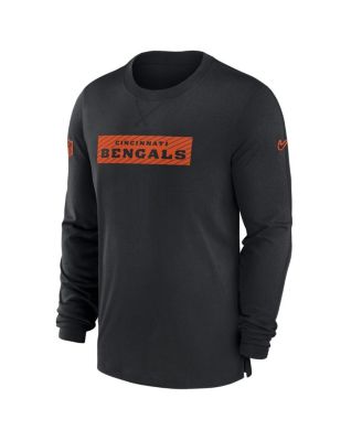 Men's Black Cincinnati Bengals Sideline Player Performance Long Sleeve T-Shirt