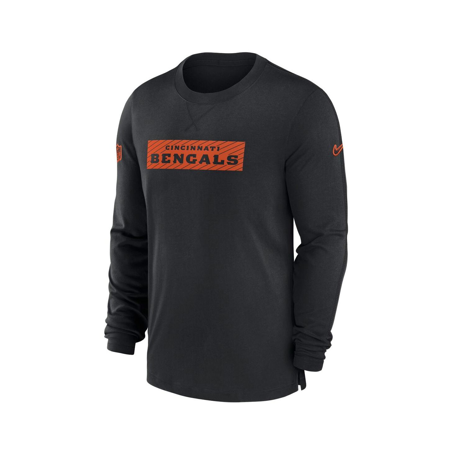 Men's Black Cincinnati Bengals Sideline Player Performance Long Sleeve T-Shirt