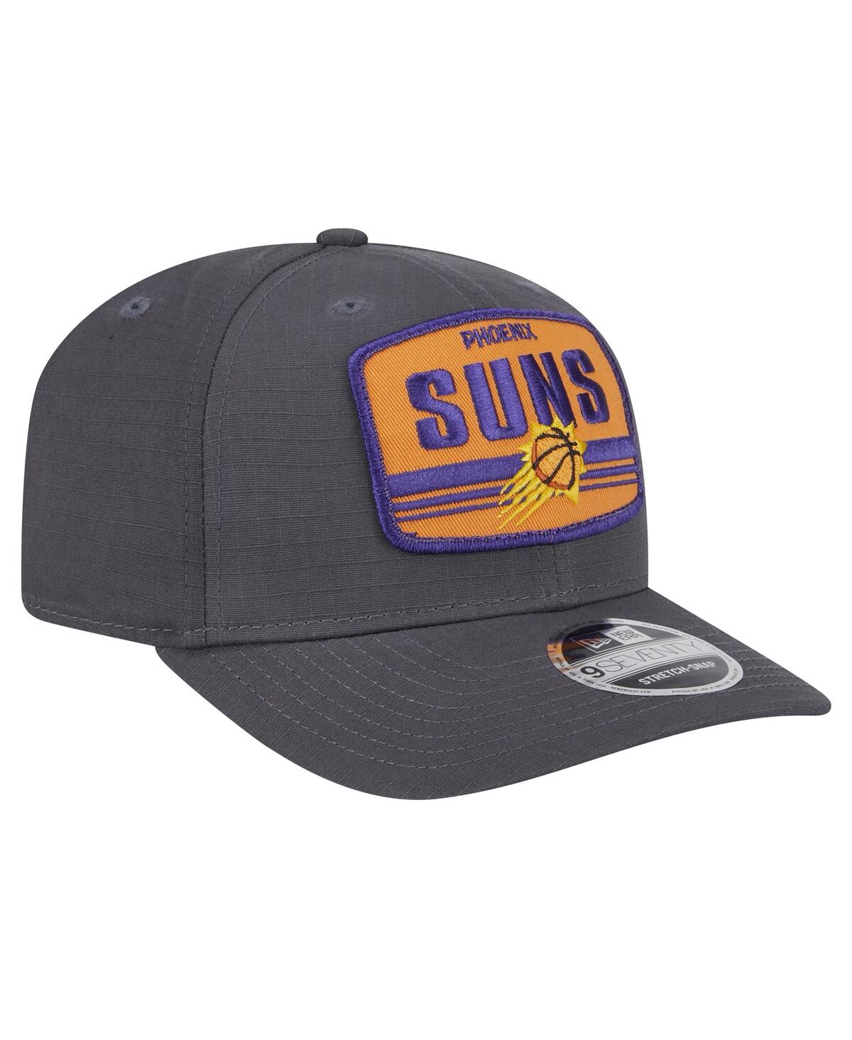 NEW ERA MEN'S GRAPHITE PHOENIX SUNS TEAM ELEVATED PATCH 9SEVENTY ADJUSTABLE HAT 