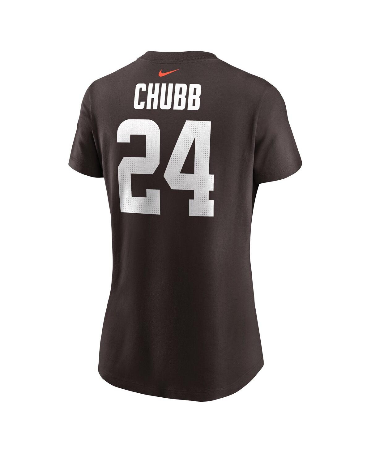 Nike Women's Nick Chubb Brown Cleveland Browns Player Name Number T-shirt In Brown
