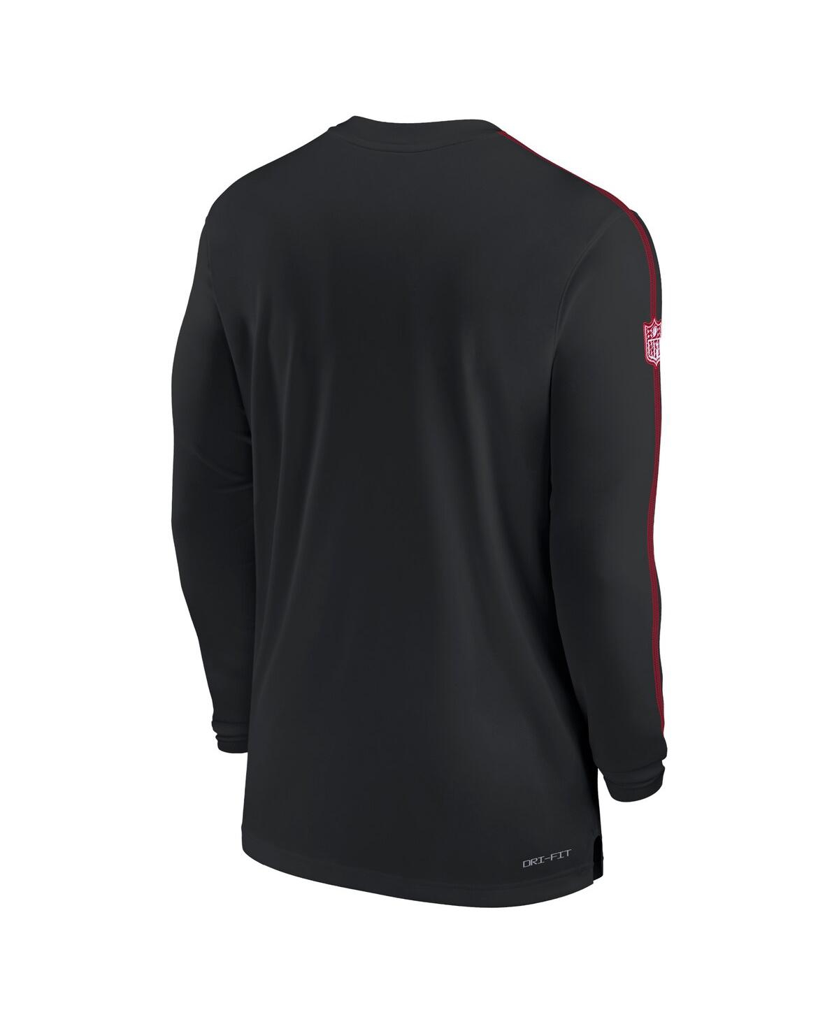 Nike Men'sAtlanta Falcons Sideline Coach Uv Performance Long Sleeve T-Shirt - Black, Red