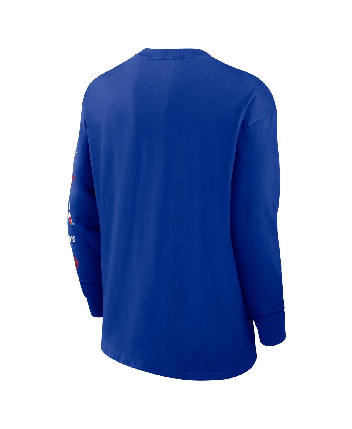 Nike Men'sNew England Patriots Rewind Heavy Max 90 Pocket Long Sleeve T-Shirt - Royal