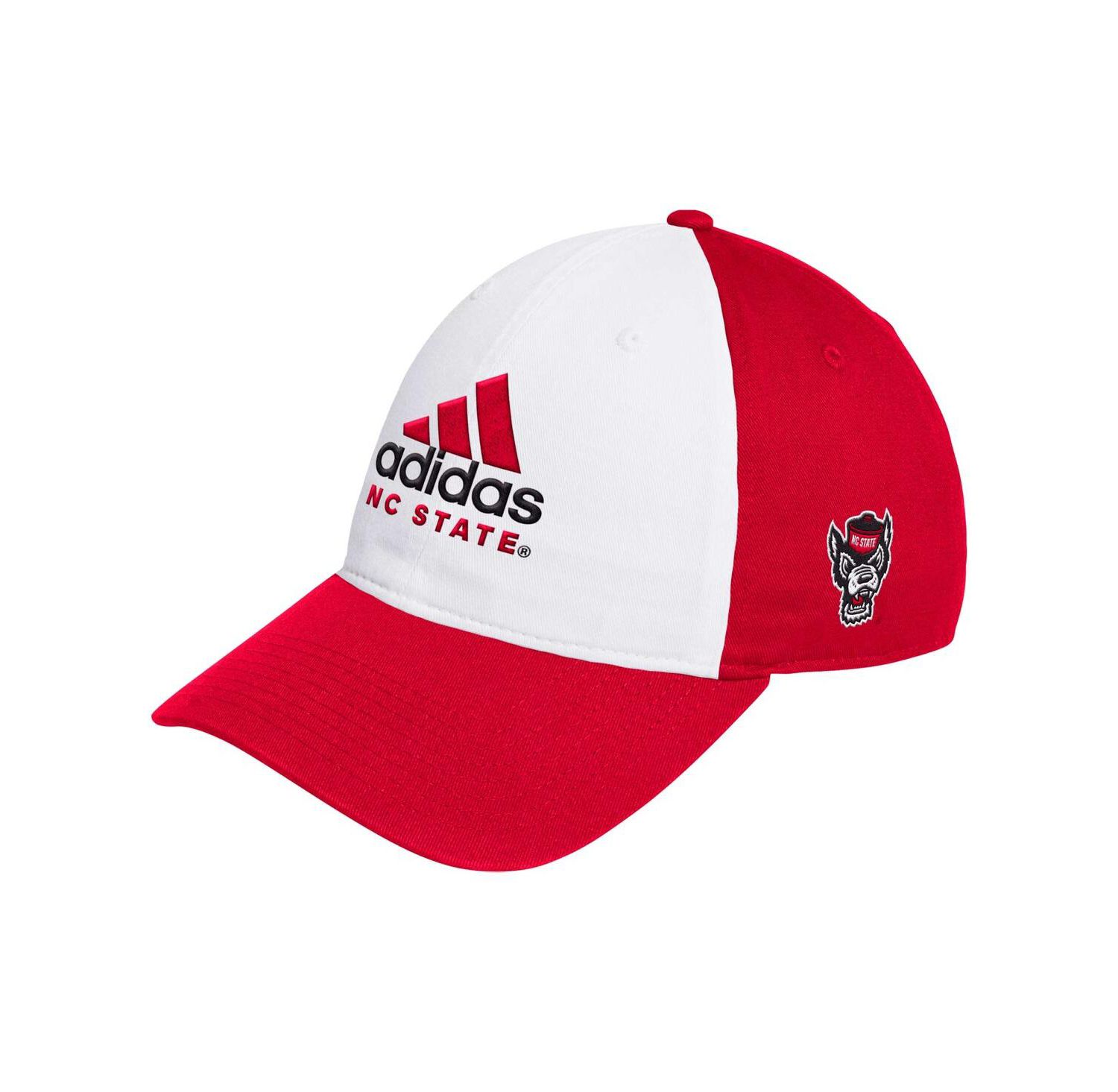 Men's White/Red NC State Wolfpack Slouch Adjustable Hat