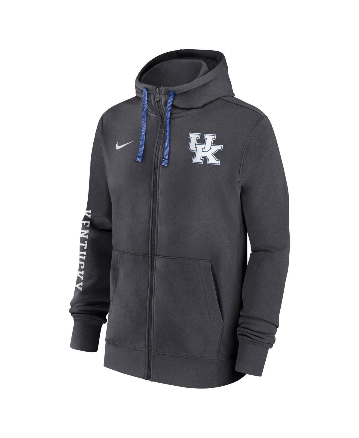 Nike Men'sKentucky Wildcats 2024 Sideline Full-Zip Hoodie - Anthracite, White
