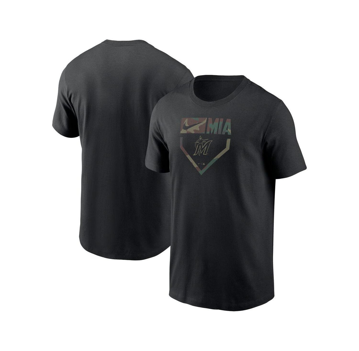 Men's Black Miami Marlins Camo T-Shirt