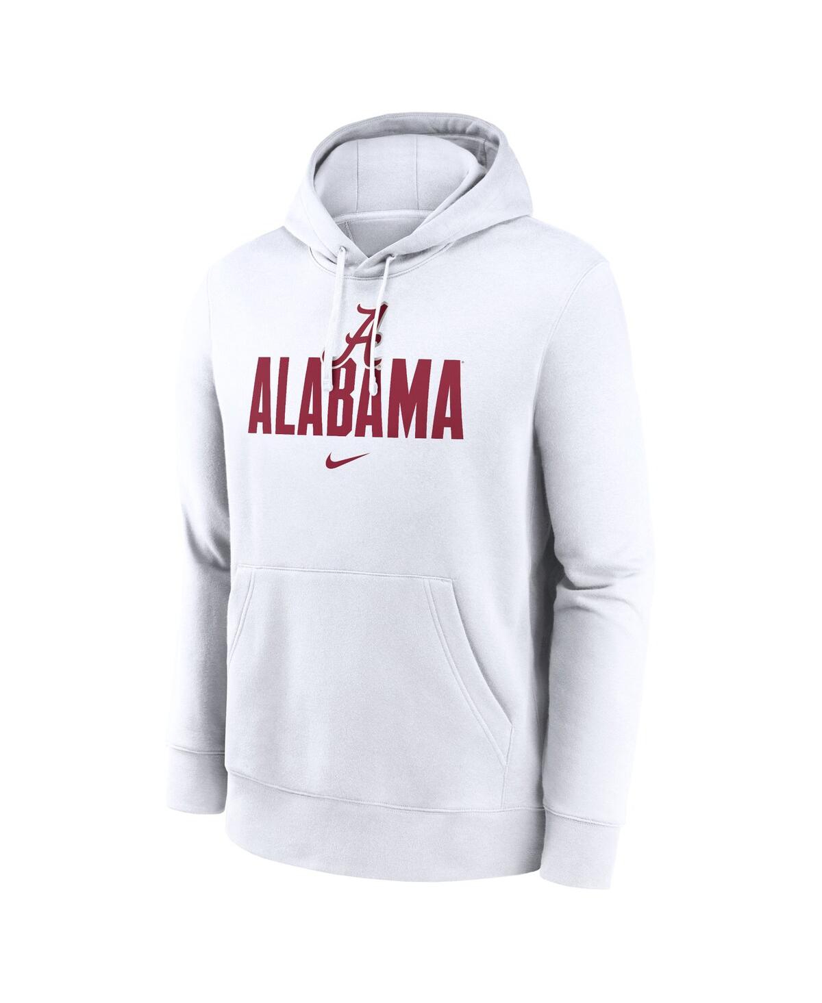 Nike Men'sAlabama Crimson Tide Primetime Club Fleece Pullover Hoodie - White