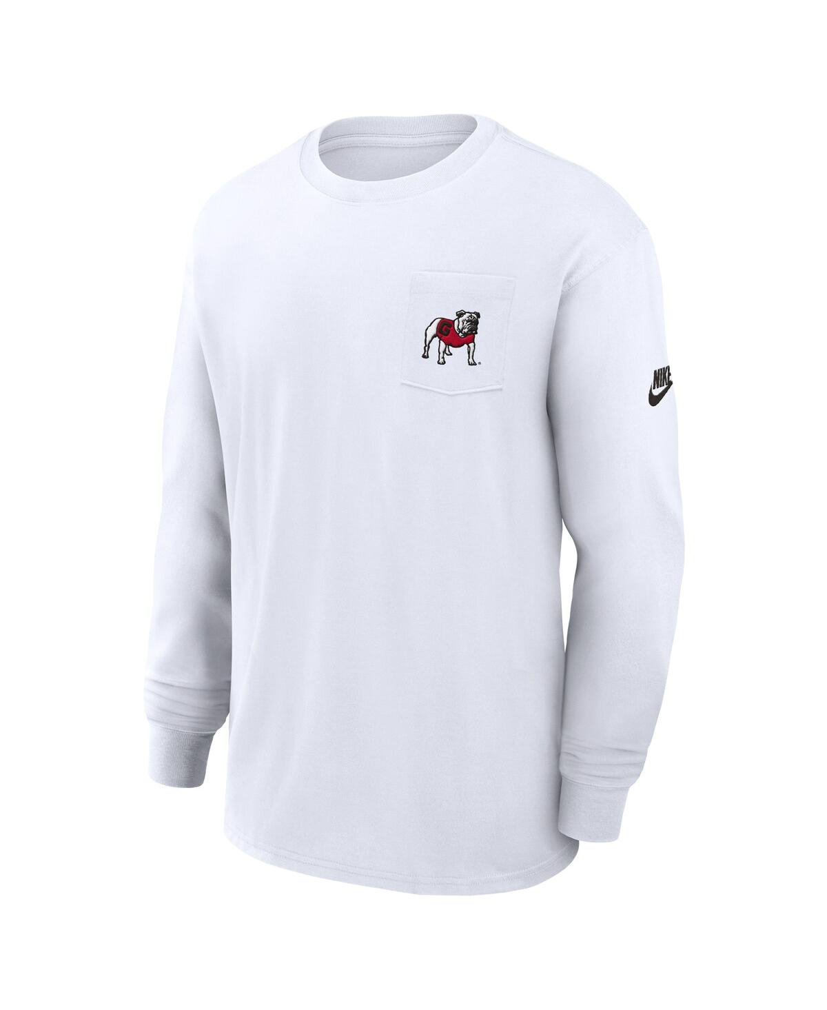 Nike Men'sGeorgia Bulldogs Legacy Max90 Pocket Long Sleeve T-Shirt - White
