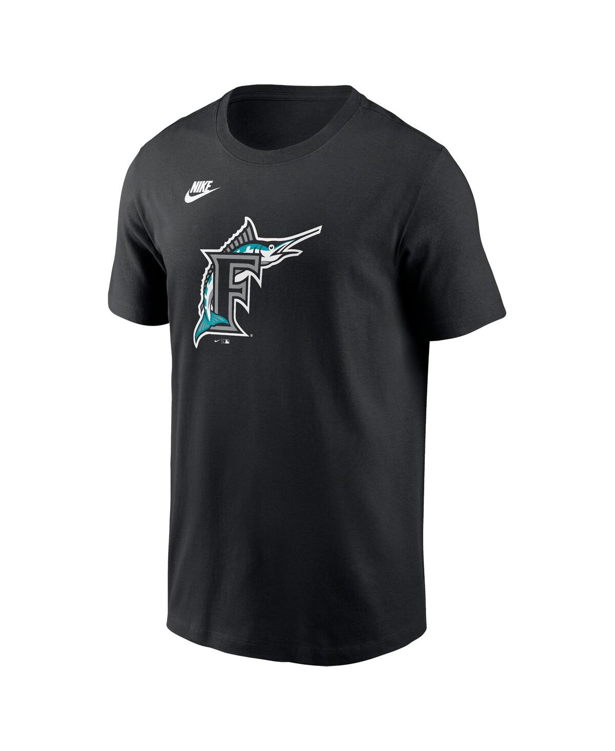 Nike Men'sFlorida Marlins Cooperstown Collection Team Logo T-Shirt - Black