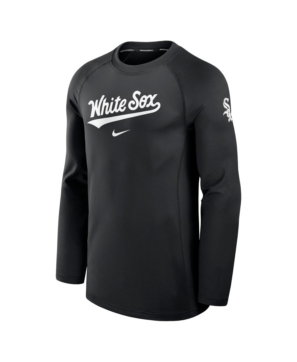 Nike Men'sChicago White Sox Authentic Collection Game Time Raglan Performance Long Sleeve T-Shirt - Black