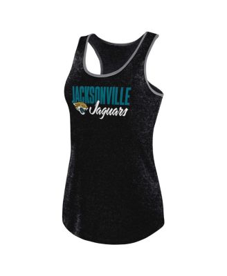Women's Heather Black Jacksonville Jaguars Plus Size Fuel Tank Top