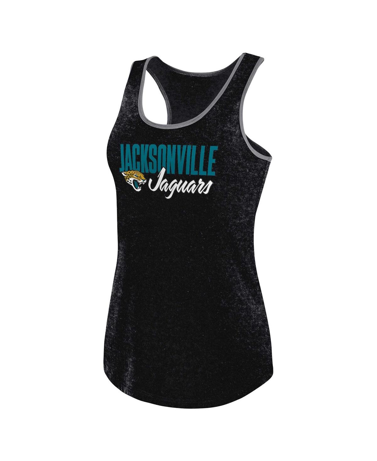 Fanatics Women's Heather Black Jacksonville Jaguars Plus Size Fuel Tank Top In Heather Black
